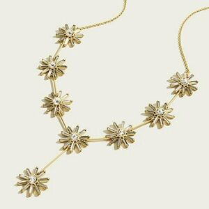 J. Crew Factory Gold Floral Crystal Necklace